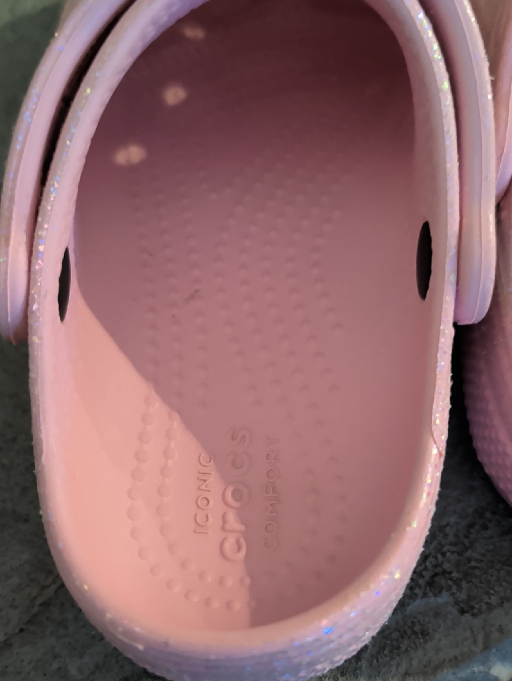 Crocs Classic Pink Glitter Sparkle Clogs Toddler/Little Kids Size C11 - Picture 5 of 5